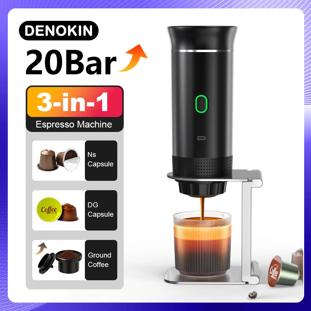 Máquina de Café Espresso Portátil Eléctrica Inalámbrica 3 en 1 ☕️🏕️