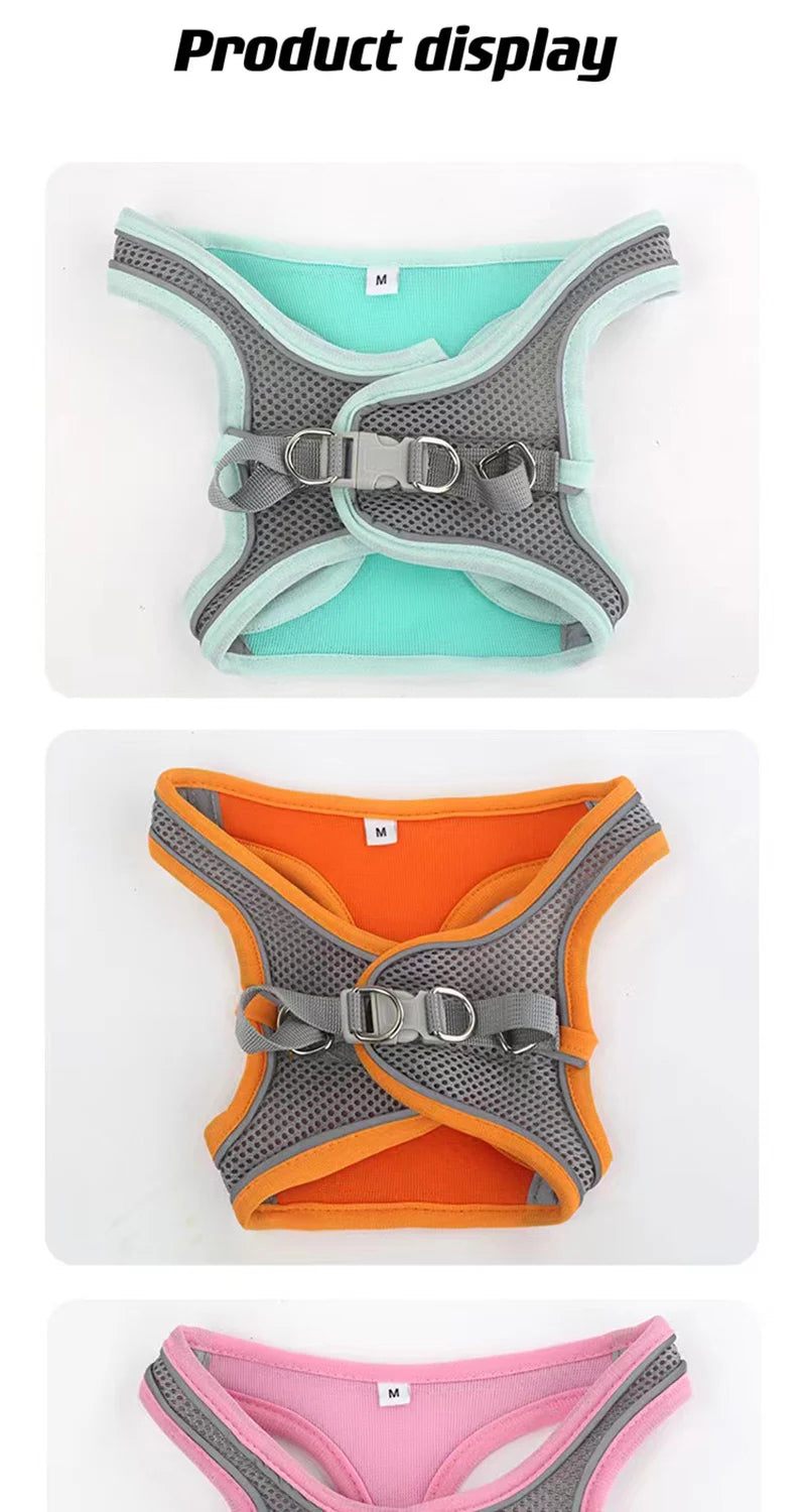 Pets Breathable Dog Vest Pectoral Girdle Backstraps Prevent Breakout Exclusive for Outdoor Use Adjustable Night Reflection