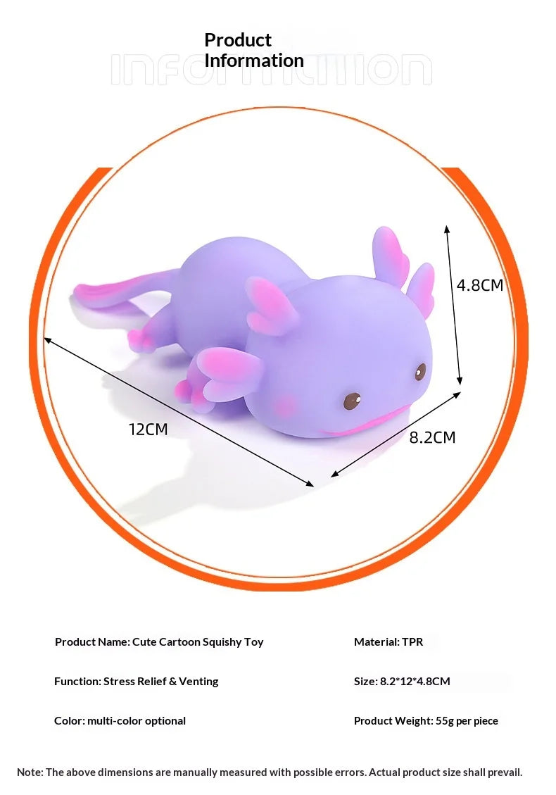 Unbranded Axolotl Squishy Stress Relief Toy Slow Rebound Squeeze Fidget Decompression Toy For Adults Office Desktop Relaxation