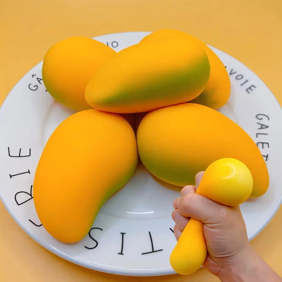 Hot Handmade Crispy Mango Stress Ball Fidget Toy Crunchy Squeeze Ball Round Blocks Filled ASMR Anti Stress Toys for Adults