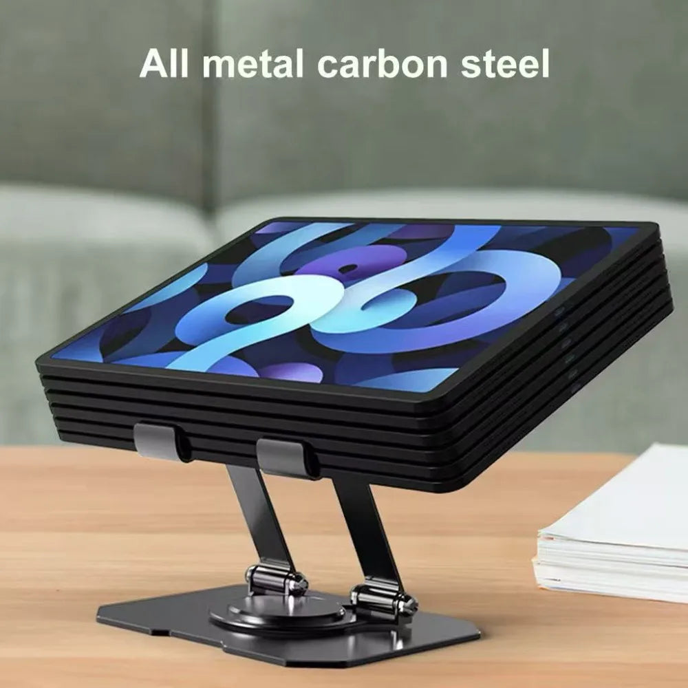 360 Degree Adjustable Foldable Desktop Phone Tablet Metal Stand, Sturdy and Durable, Suitable for 4.7-12 Inch iPad Pro/Air/Mini