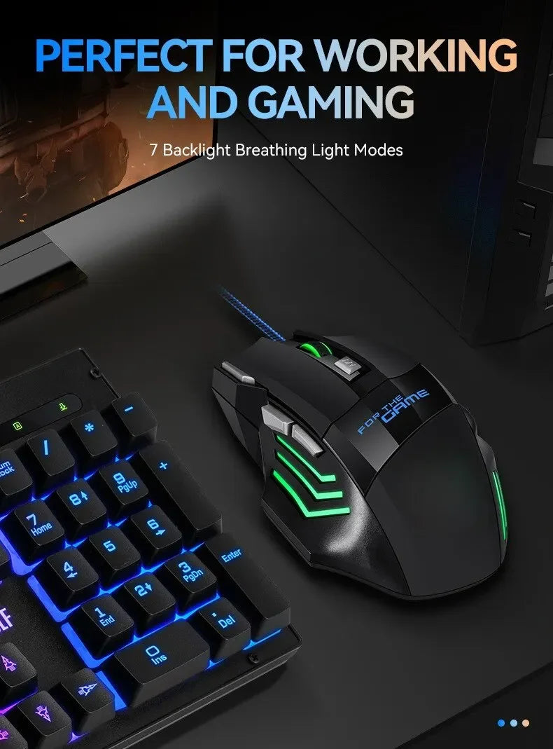 1 PC New Hyperspeed USB Gaming Mouse RGB Backlit Ergonomic Game Mice 7D Esports Wired Mouse for Laptop PC Gamer