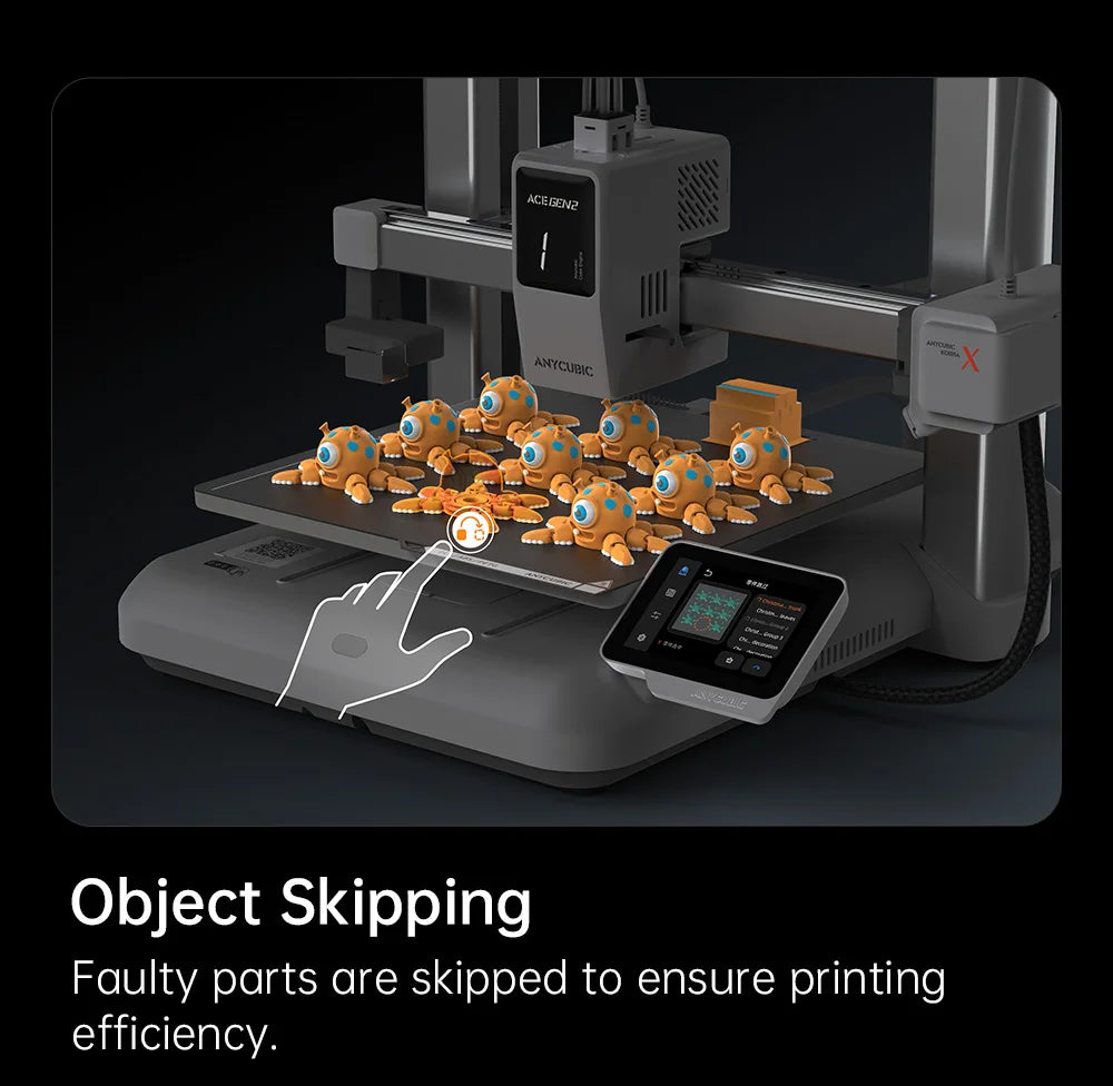 ANYCUBIC Kobra X 600mm/s Max Print Speed 3D Printer 2x Time & Material Savings Up To 19 Colors Printing AI Detection 3D Printer