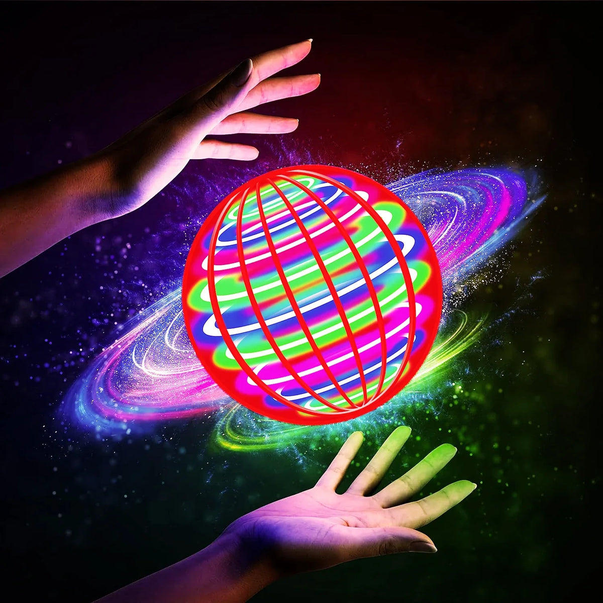 1A-Flying Ball, Automatic Spinning Ball LED Dazzling Lights, Floating Magic, Fan UFO Flying Machine, Toy Gift, Game, Sports Ball