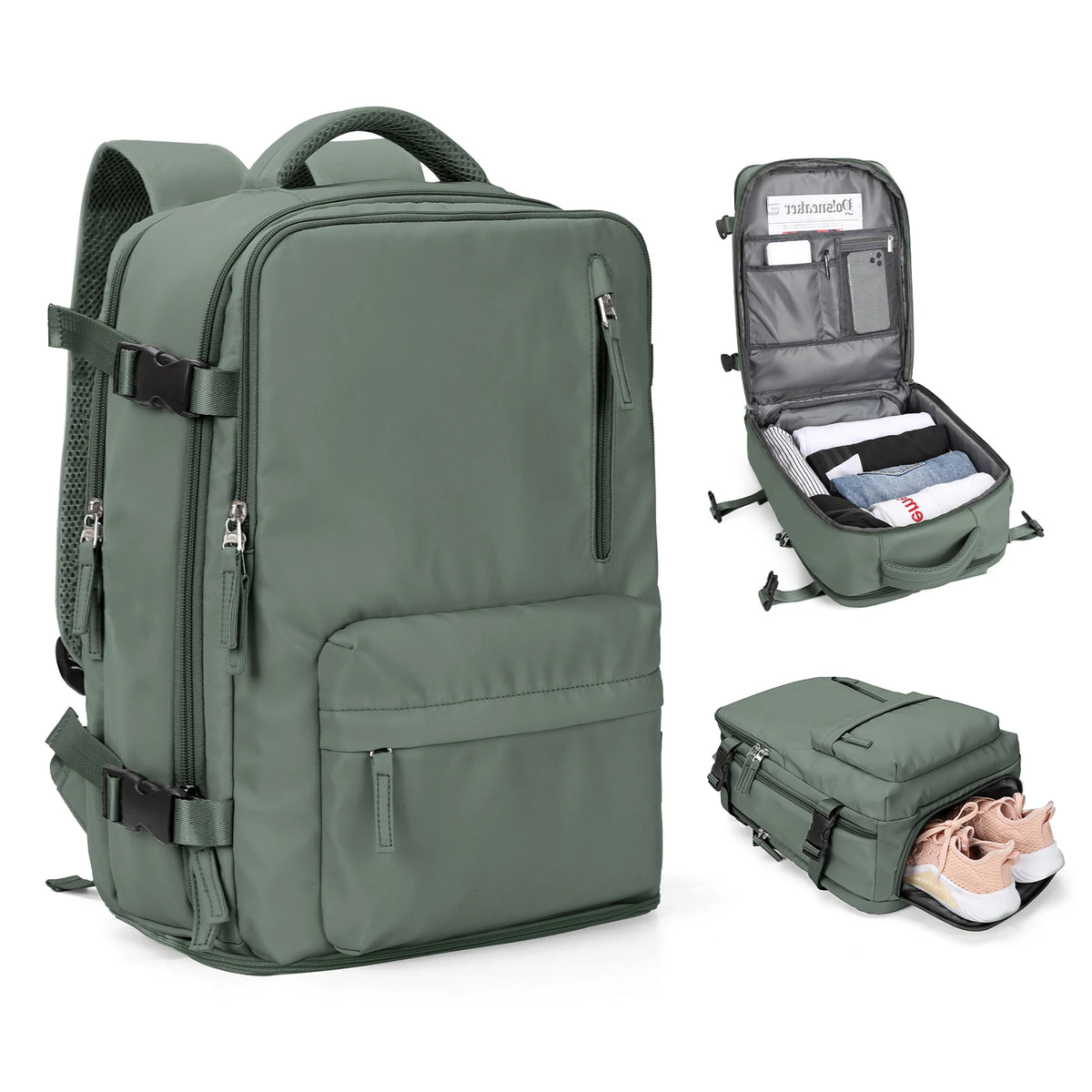 🎒✈️ Mochila de Viaje para Cabina 40 × 30 × 20 cm – Equipaje de Mano con Compartimento para Laptop y Zapatos 🧳✨