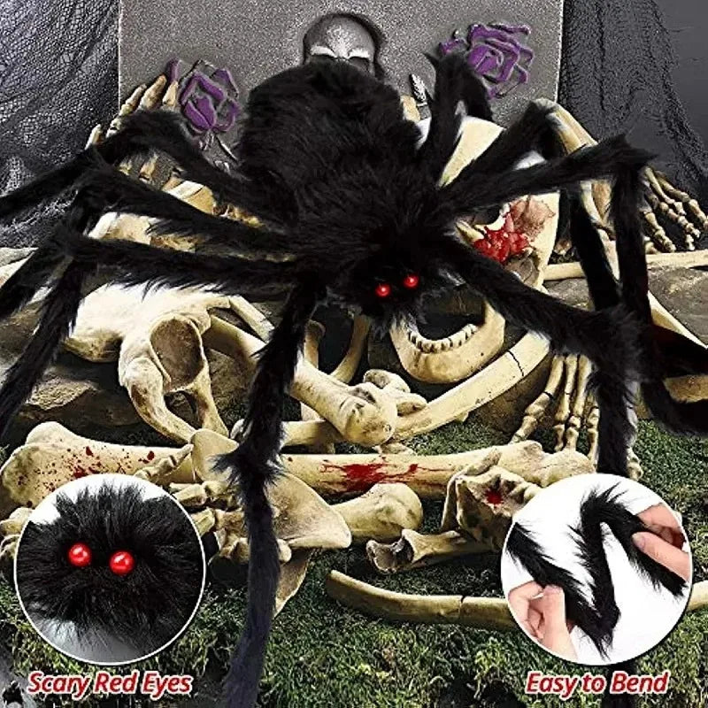🎃🕷️ Araña Gigante de Halloween – Decoración Terrorífica para Interior y Exterior 👻🕸️