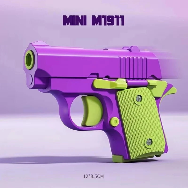3D Printed Gravity Fidget Stress Relief Mini Pistol Toy Plastic Manual Burst Decompression Toy Christmas Gift