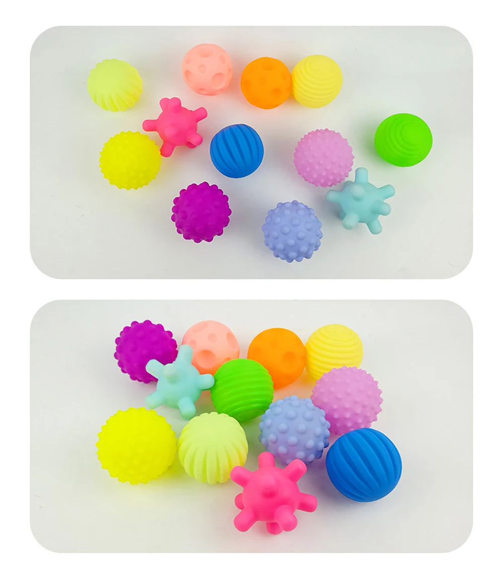 6Pcs Textured Multi Ball Set Develop Tactile Senses Toy Baby Touch Hand Ball Toys Training Ball Massage Soft Balls Kids Gifts