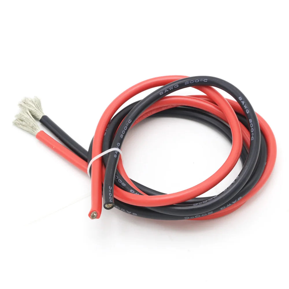 Silicon Wire 8 10 12 14 16 18 20 22AWG Heatproof Soft Silicone Silica Gel Wire Cable (1meter Red+1meter Black) )