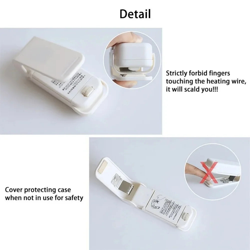 1pc Kitchen Handheld Snack Sealer, Plastic Bag Sealer For Freshness, Easy-To-Use Kitchen Gadge, Portable Heat Sealer Packaging