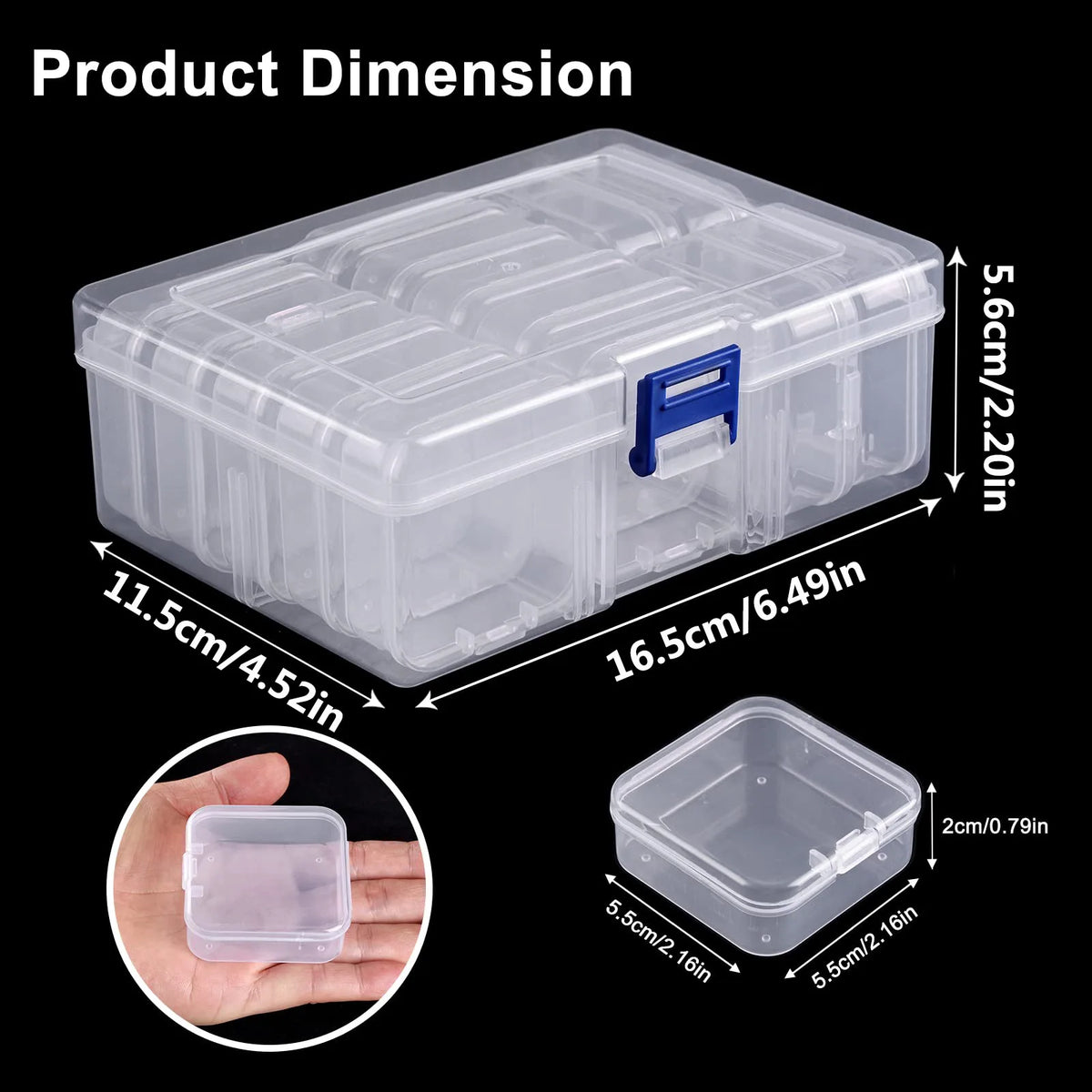 Transparent Plastic Compartment Storage Box Multifunctional Jewelry Beads Small‑Parts Organizer Case Crafts Hardware Pill Seed