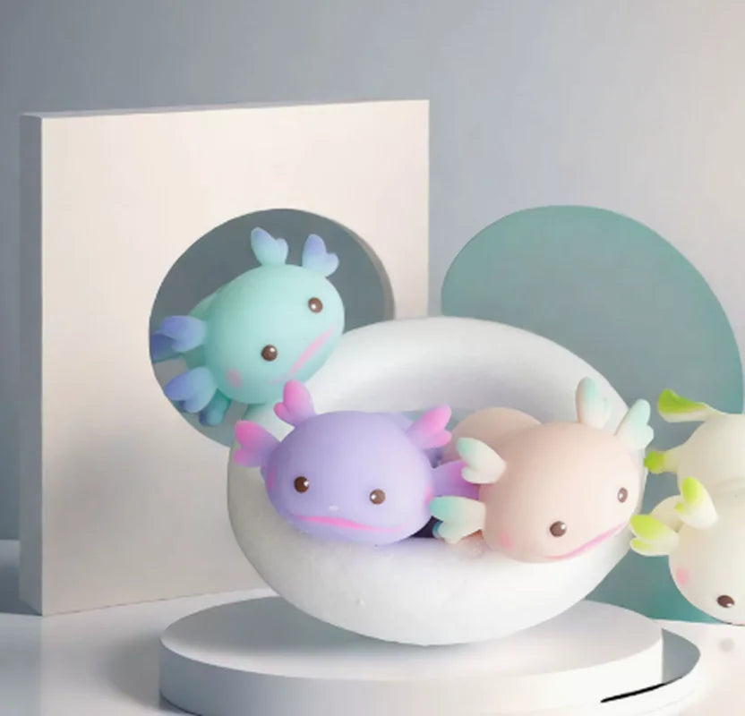 Unbranded Axolotl Squishy Stress Relief Toy Slow Rebound Squeeze Fidget Decompression Toy For Adults Office Desktop Relaxation