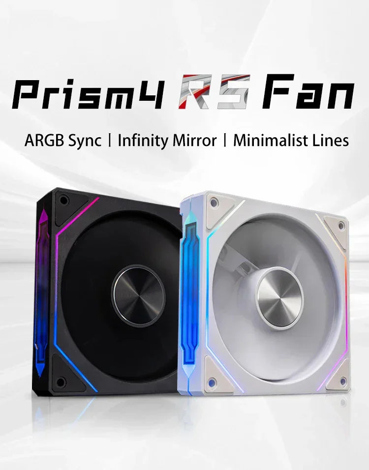 ICE Whale Prism 4RS ARGB PC Case Fan 120mm Infinity Mirror Design Motherboard Lighting Sync 4PIN PWM CPU Cooler Fan Ventilador
