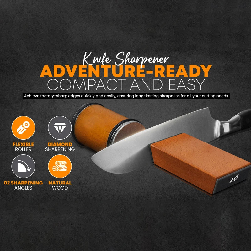 Rolling Knife Sharpener For Straight Edge Knife Sharpener Kit With 15/20° Degree Magnetic Angle For Kitchen Knives Whetstone Set