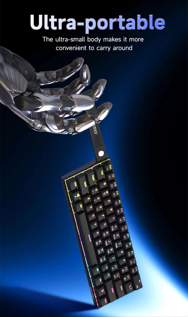 AJAZZ NK61 Wired Mechanical Gaming Keyboard, Supports Full-Key Hot-Swapping, Suitable for Both Office Work and Gaming