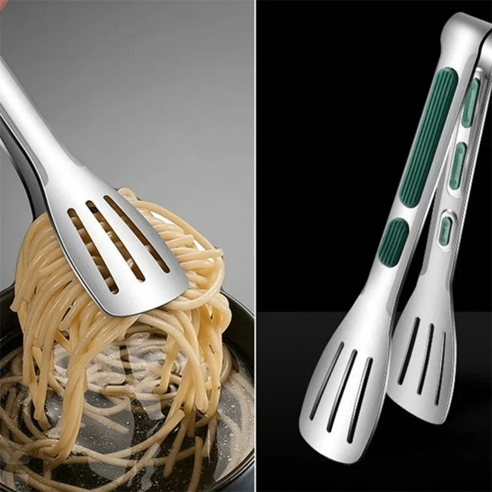 Kitchen Gadgets New Stainless Steel Food Tongs BBQ Meat Salad Bread Clip Barbecue Grill Buffet Clamp Non-slip Tong Cooking Tools
