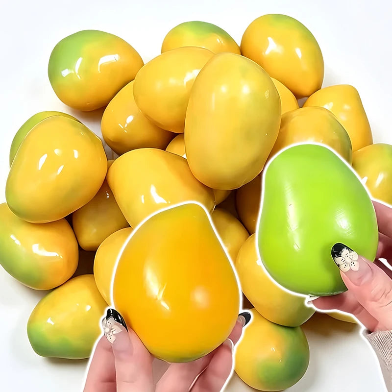 Color-Changing Mango Crunchy Squishy Stress Ball Stress Relief Toy Soft Homemade Squeeze Fidget Toys Adult Anti Stress Toys Gift