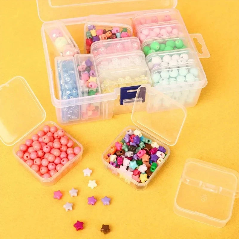 Transparent Plastic Compartment Storage Box Multifunctional Jewelry Beads Small‑Parts Organizer Case Crafts Hardware Pill Seed