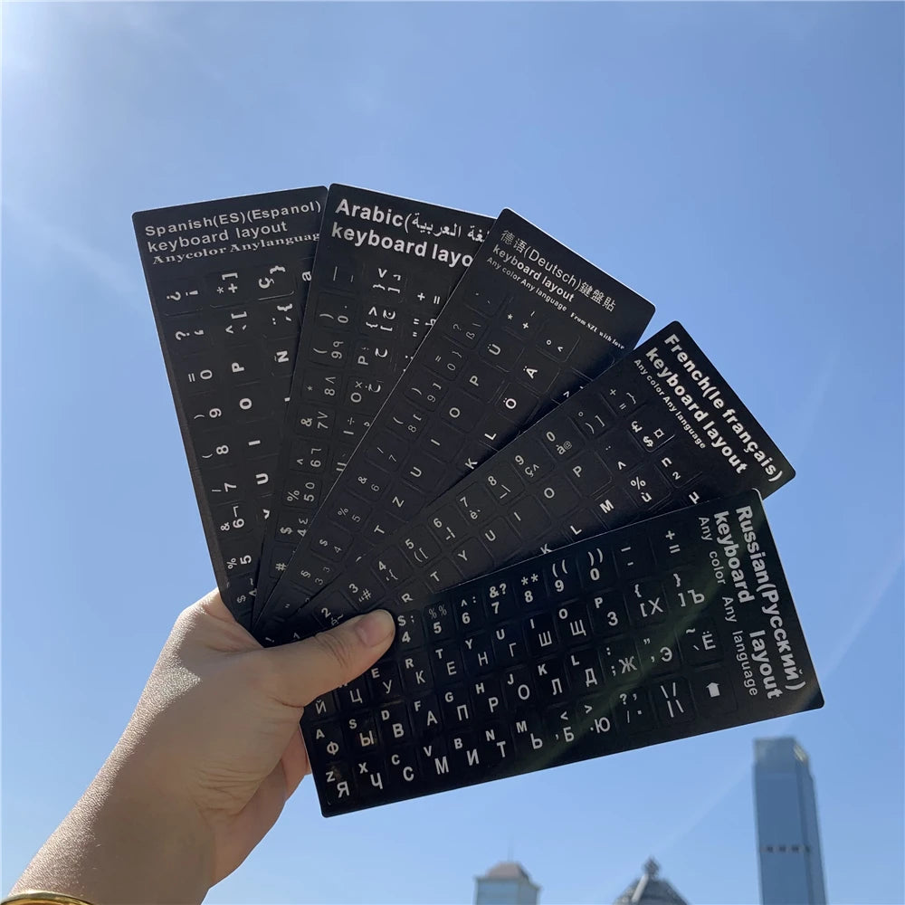 English Spanish Italian Korean French Deutsch Keyboard Stickers Frosted PVC Language Keyboard Sticker For Laptop Desktop PC