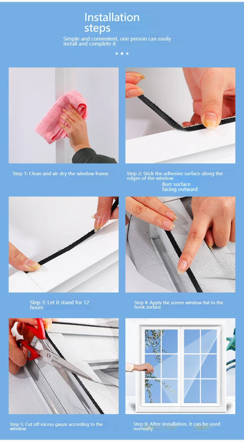 Self-Adhesive Invisible Mosquito Net: Breathable And Insect-Proof, DIY Easy Home Protection Window Screen