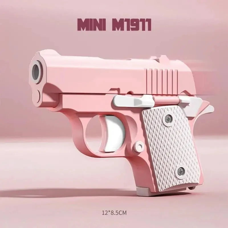 3D Printed Gravity Fidget Stress Relief Mini Pistol Toy Plastic Manual Burst Decompression Toy Christmas Gift