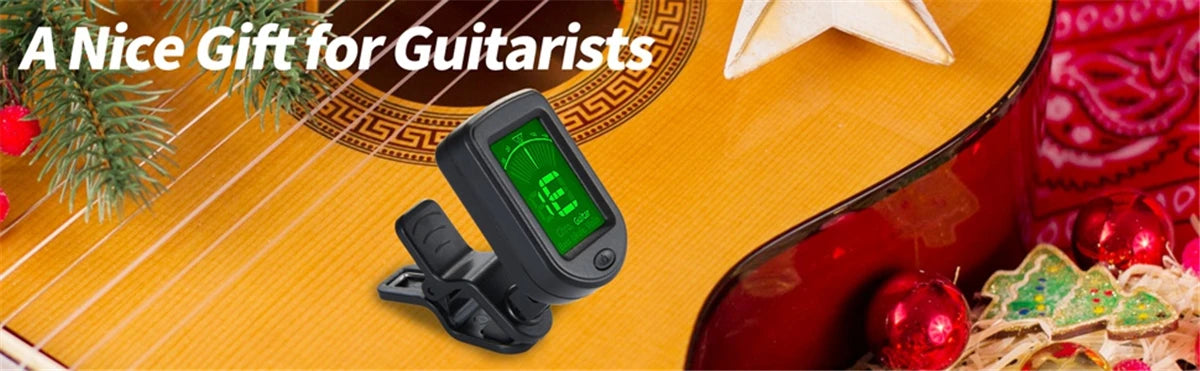 Guitar Tuner For All Instruments Clip on Electronic Tuner for Guitar Bass Ukulele Violin Mandolin Banjo