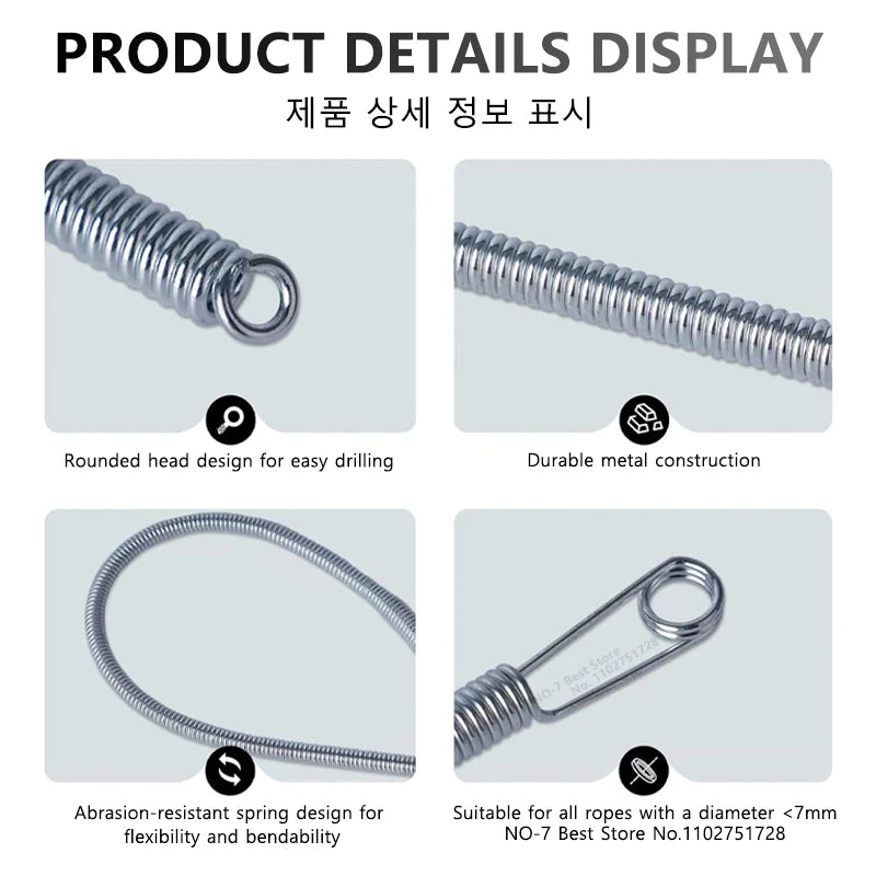 Bendable Spring Drawstring Threader, Flexible Metal Elastic Band Rope Threading Tool, for Sweatpants Hoodies, Sewing Accessories