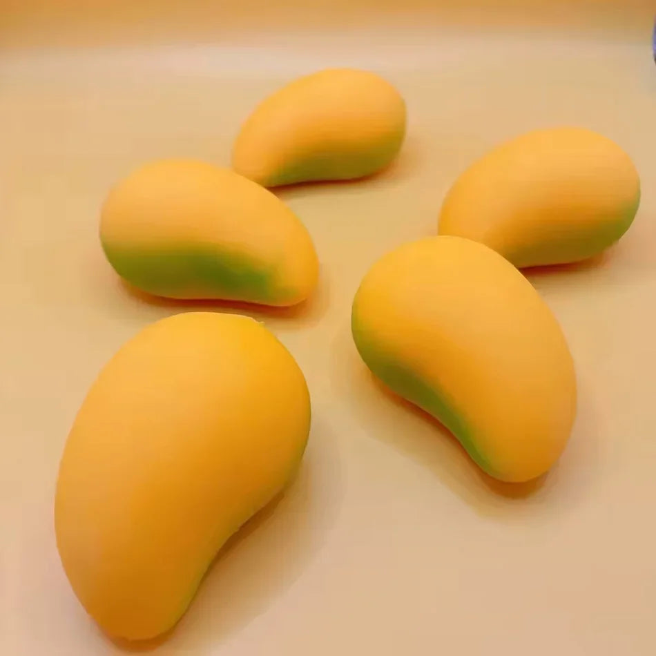 Hot Handmade Crispy Mango Stress Ball Fidget Toy Crunchy Squeeze Ball Round Blocks Filled ASMR Anti Stress Toys for Adults