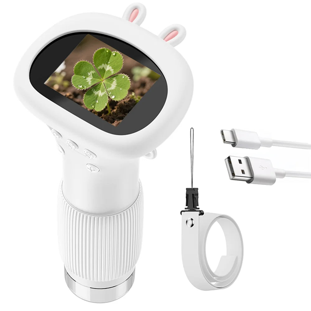 Microscope for Kids Children Microscope with 2 Inch Screen 1000x Zoom Mini Handheld Microscope Camera Christmas Birthday Gifts
