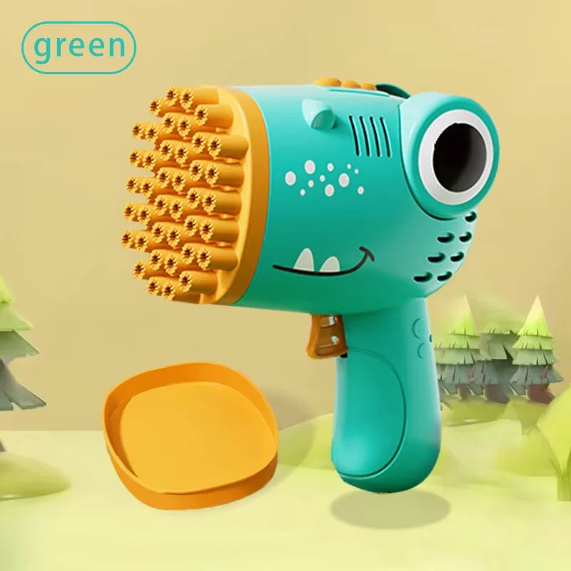 40 Hole Dinosaur Bubble Gun, 2-in-1 Electric Soap Water Bubble Machine, Summer Outdoor Interactive Desktop Game, Party Gift