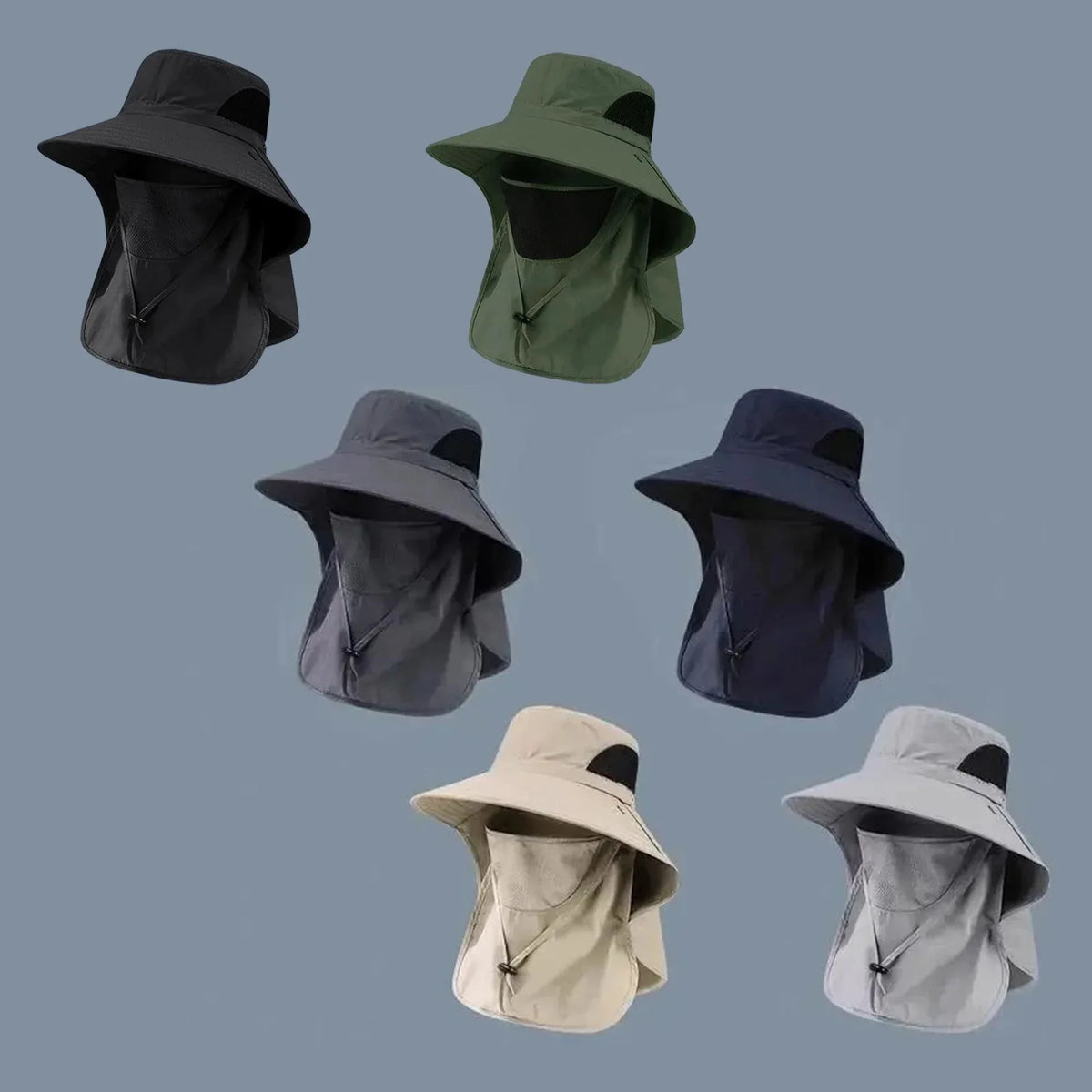 Women's Summer Bucket Hat with Neck Cover, Breathable Wide Brim UV Protection Sun Hat for Fishing Travel Beach Holiday