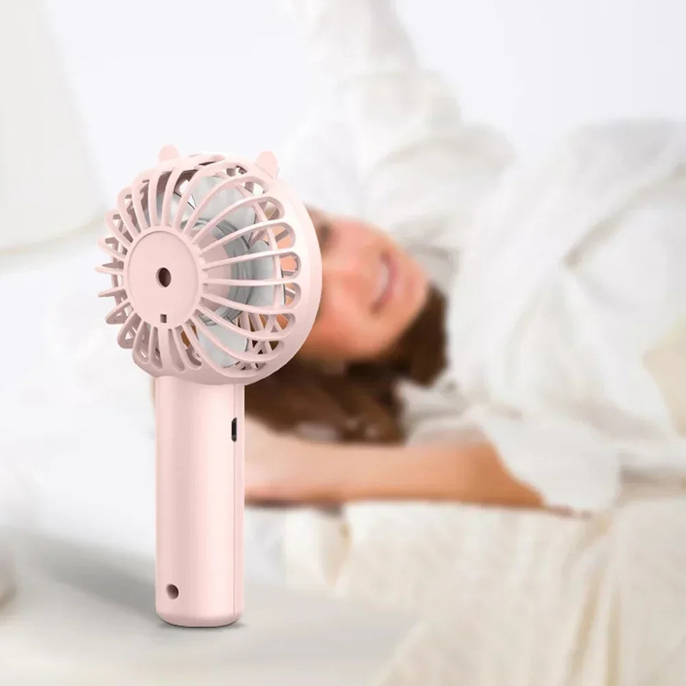 Mini USB Rechargeable Handheld Fan, Mute Portable Cooling Fan for Eyelash Makeup Desk Outdoor
