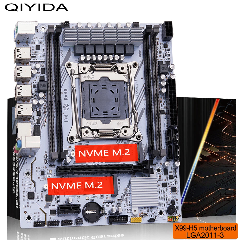 QIYIDA X99 motherboard LGA2011 3 with M.2 slot Support DDR4 Memory SATA USB PCI16X