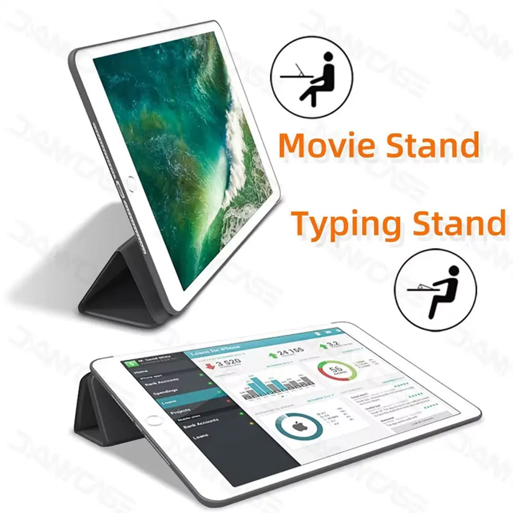 For iPad 10.2 Case 7/8/9th Generation Cover For 9.7 5/6th Air 2 Pro 11 1st/2nd/3rd/4th Air 4/5 10.9 Wake Up From Sleep Funda