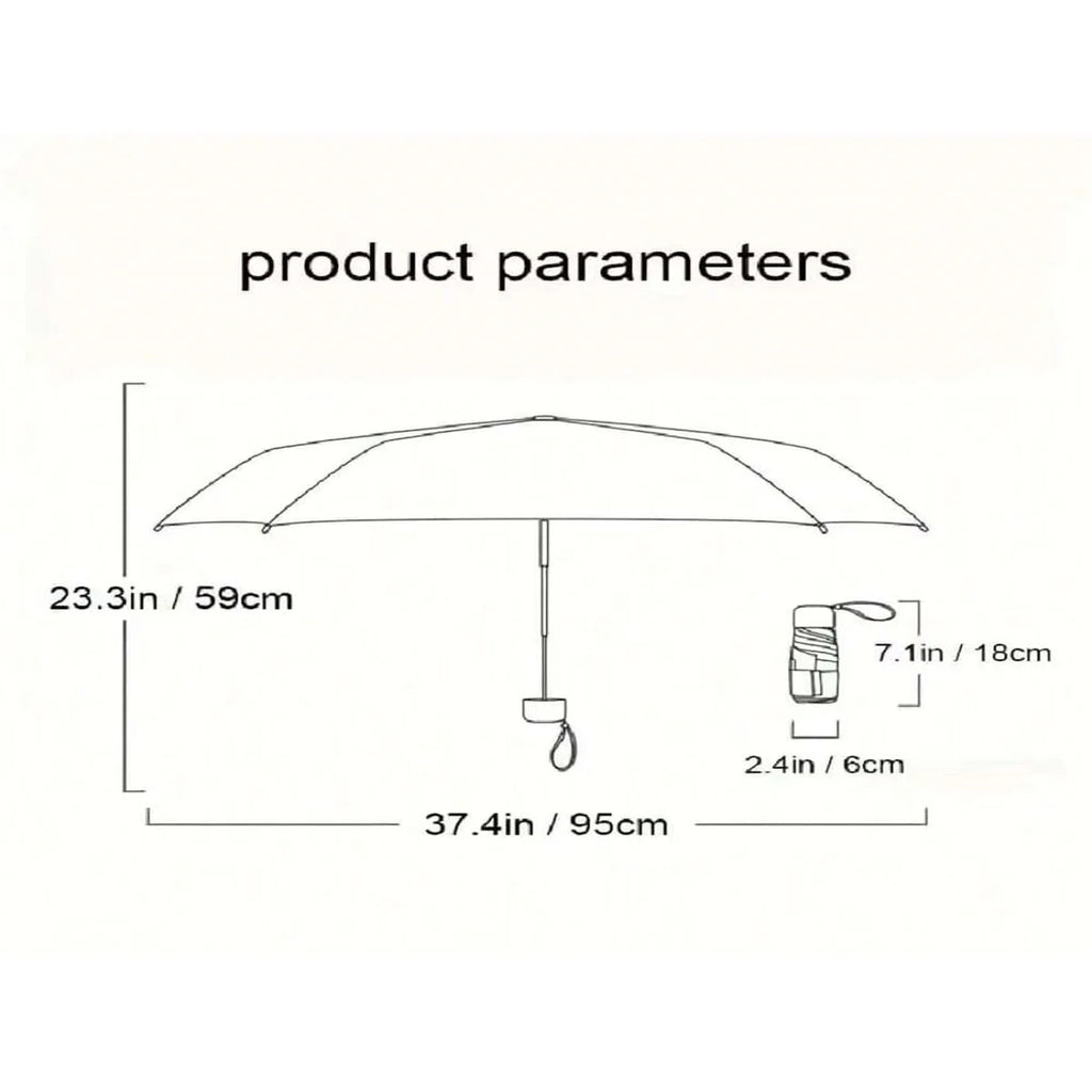 Mini Pocket Umbrella Small Sun Rain Umbrella Vinyl Folding Umbrella UV Ultraviolet Protection Sun Shade Pocket Parasol Capsule