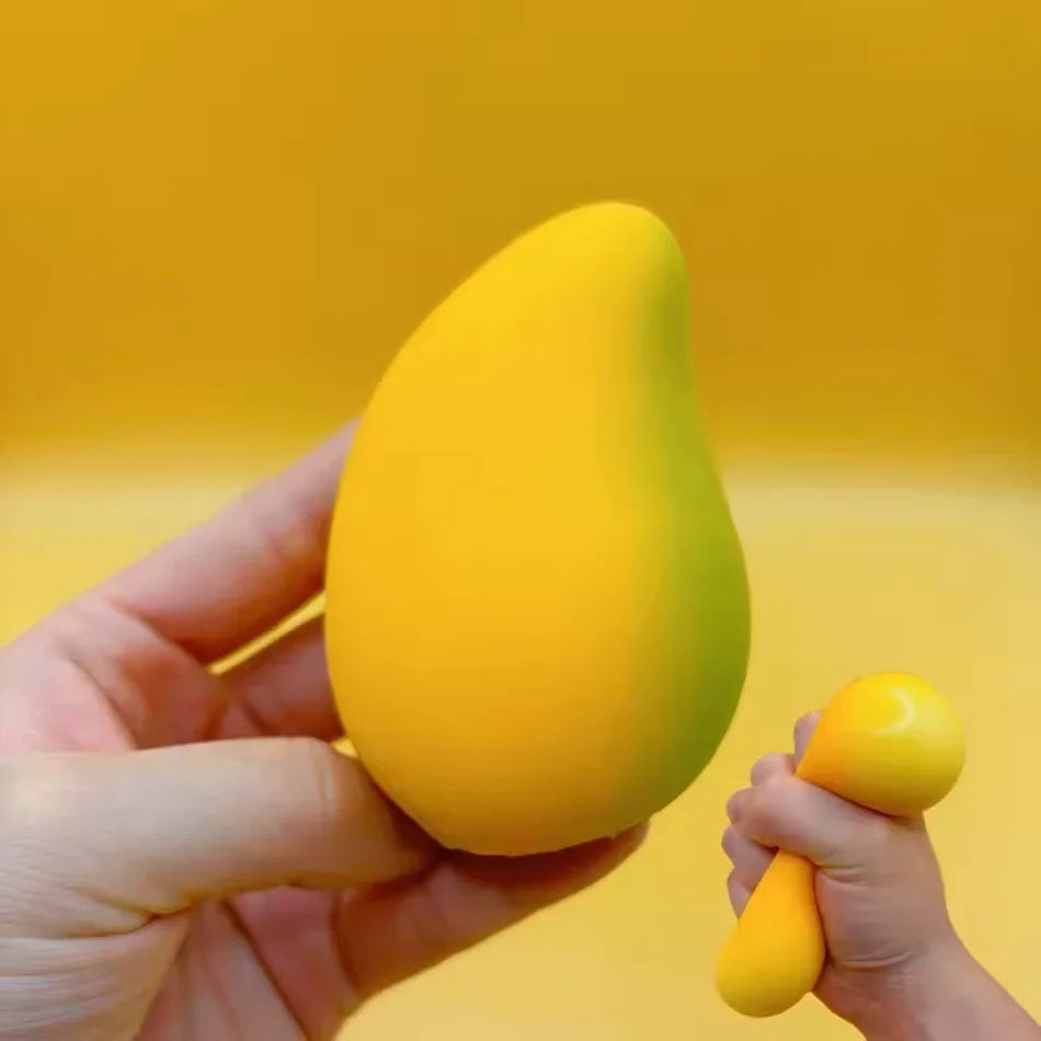 Hot Handmade Crispy Mango Stress Ball Fidget Toy Crunchy Squeeze Ball Round Blocks Filled ASMR Anti Stress Toys for Adults
