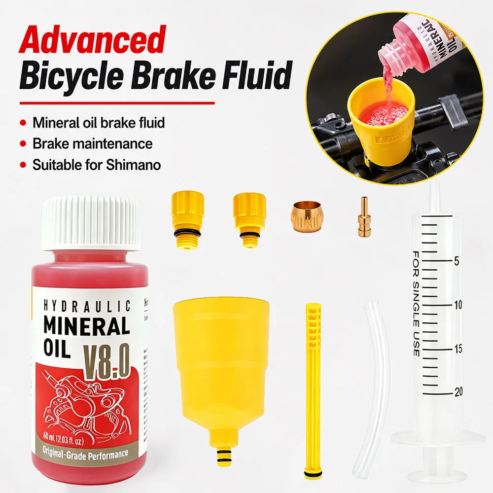 Bicycle Brake Oil Bleed Kit Brake Mineral Oil 60ML MTB Road Bike Hydraulic Disc Brake Oil Bleed Kit For SHIMANO TEKTRO SRAM NUTT