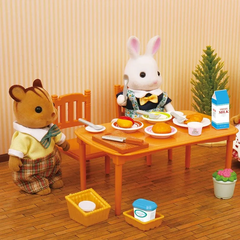Forest Animal Family Dollhouse Furniture 1/12 Miniature Toys Girl Dolls Accessories Bedroom Bathroom Dollhouse Kit For Dolls