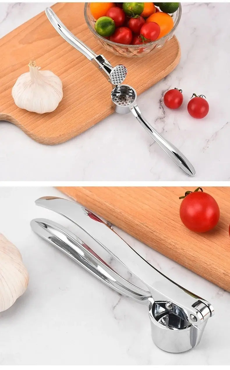 Garlic Press Anti-Skid Thickened Garlic Clip Multifunctional Zinc Alloy Stainless Steel Manual Pull Type Garlic Punch