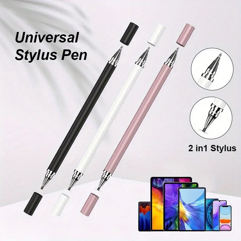 2 in 1 Universal Stylus Pen for Touch Screen Compatible with Capacitive Touch Screens for iPhone iPad Android Stylus Capacitive