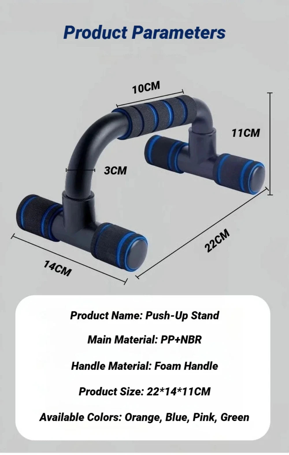 Non-Slip Push Up H-Shaped Support Bar Stand Home Fitness Power Rack Gym Handles Pushup Bars Exercise Arm Chest Muscle Training