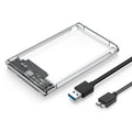 Transparent 2.5 Inch SATA Hard Drive Enclosure, USB3.0/3.1 5Gbps High Speed Portable External HDD SSD Storage Case