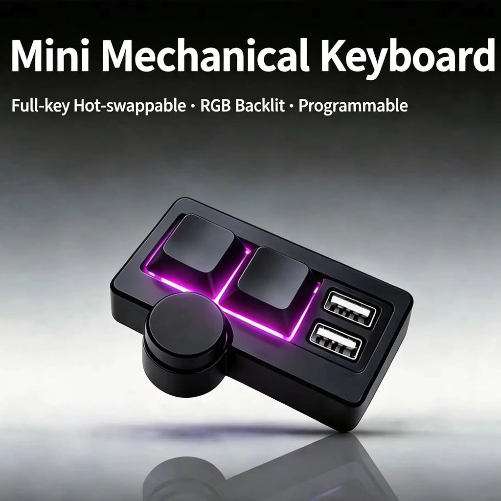 Hot-Swappable RGB Gaming Wired Mini Keyboard USB Portable Multi-Combination/Multi-Media Office/Gaming Custom Shortcut Keyboard