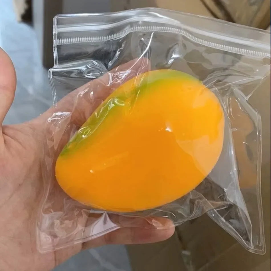 Hot Handmade Crispy Mango Stress Ball Fidget Toy Crunchy Squeeze Ball Round Blocks Filled ASMR Anti Stress Toys for Adults