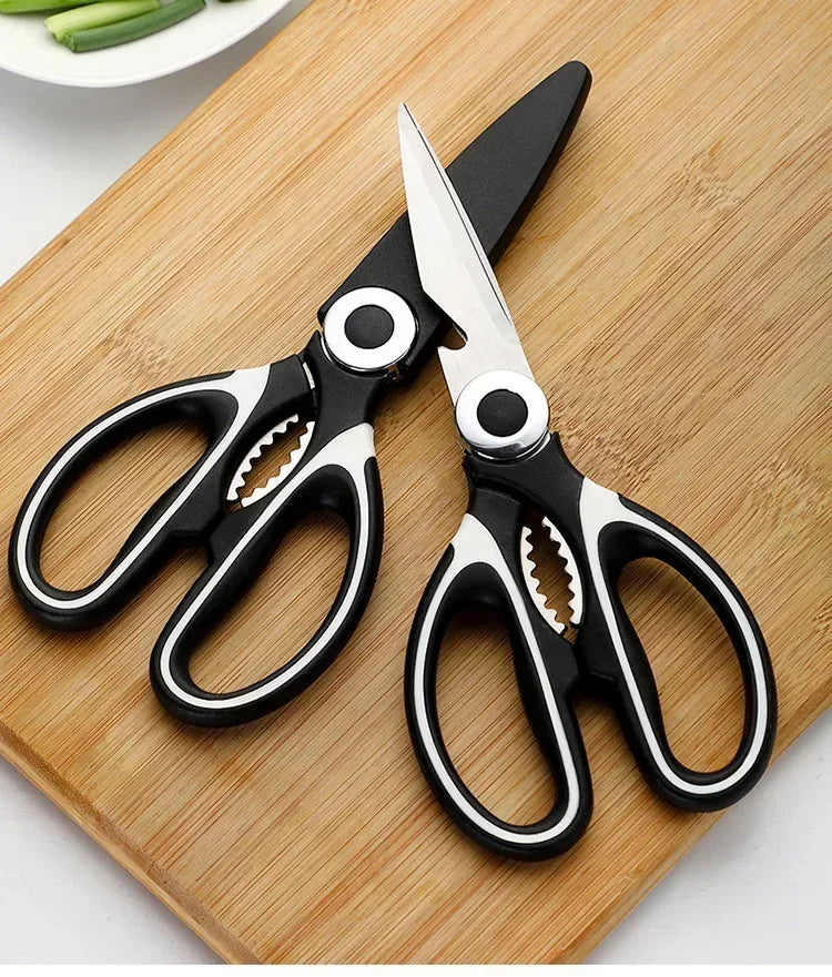 Multipurpose Stainless Steel Kitchen Scissors Heavy Duty Dishwasher Safe for Cutting Meat Poultry Fish and Opening Bottles
