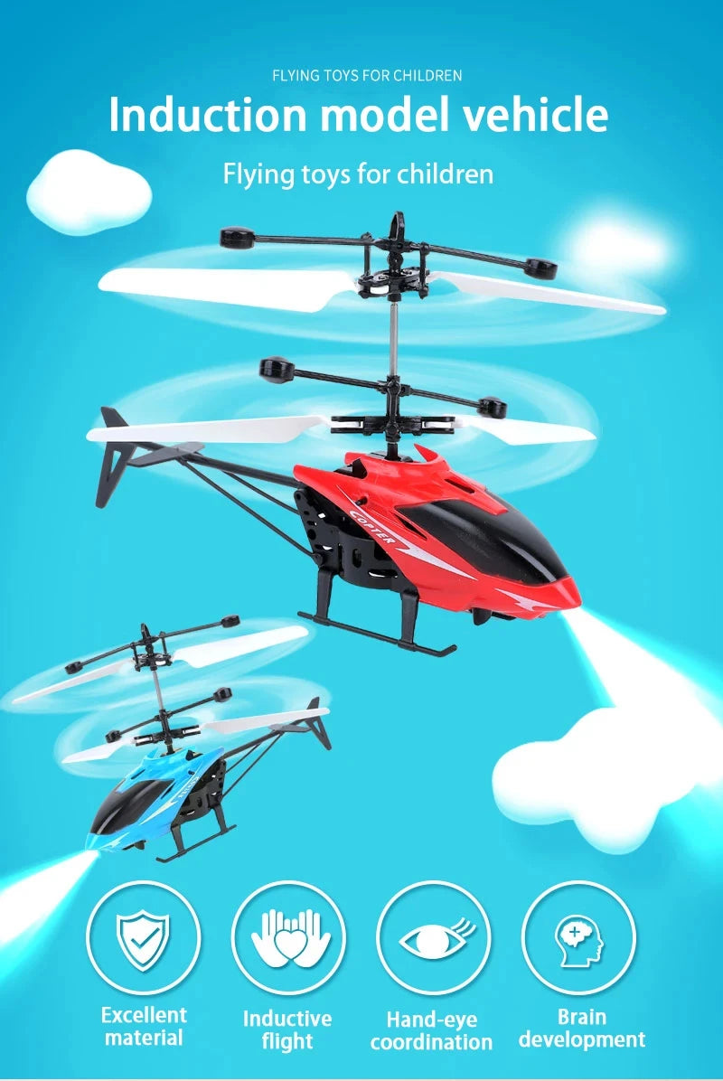 Mini Induction Hover Drone Rechargeable Flying Helicopter Safe Fall-Resistant Toy Gift for Children