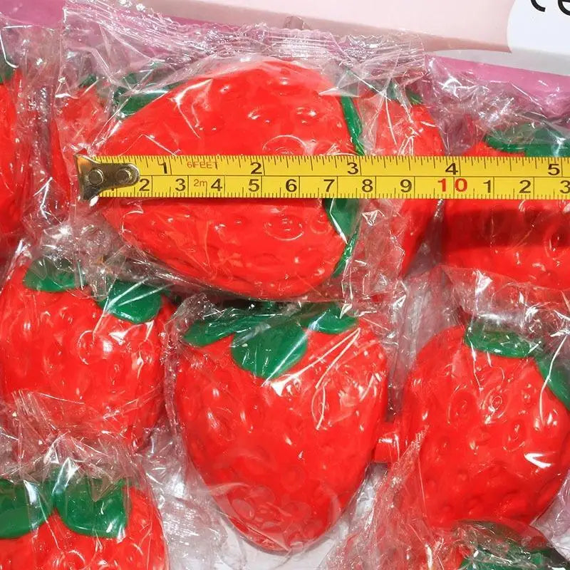 Strawberry Crunchy Squishy Stress Ball Toy Building Block Filling Handmade Crispy Fidget Ball ASMR Sensory Stress Relief Toy