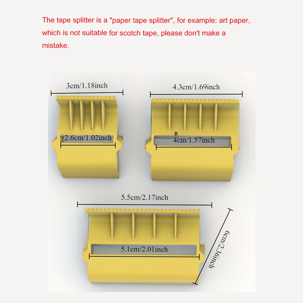 3 Sizes of Paper Tape Cutters, Suitable for Masking Tape, Can Improve Work Efficiency and Achieve Small-Sized Paper Tape Cutting