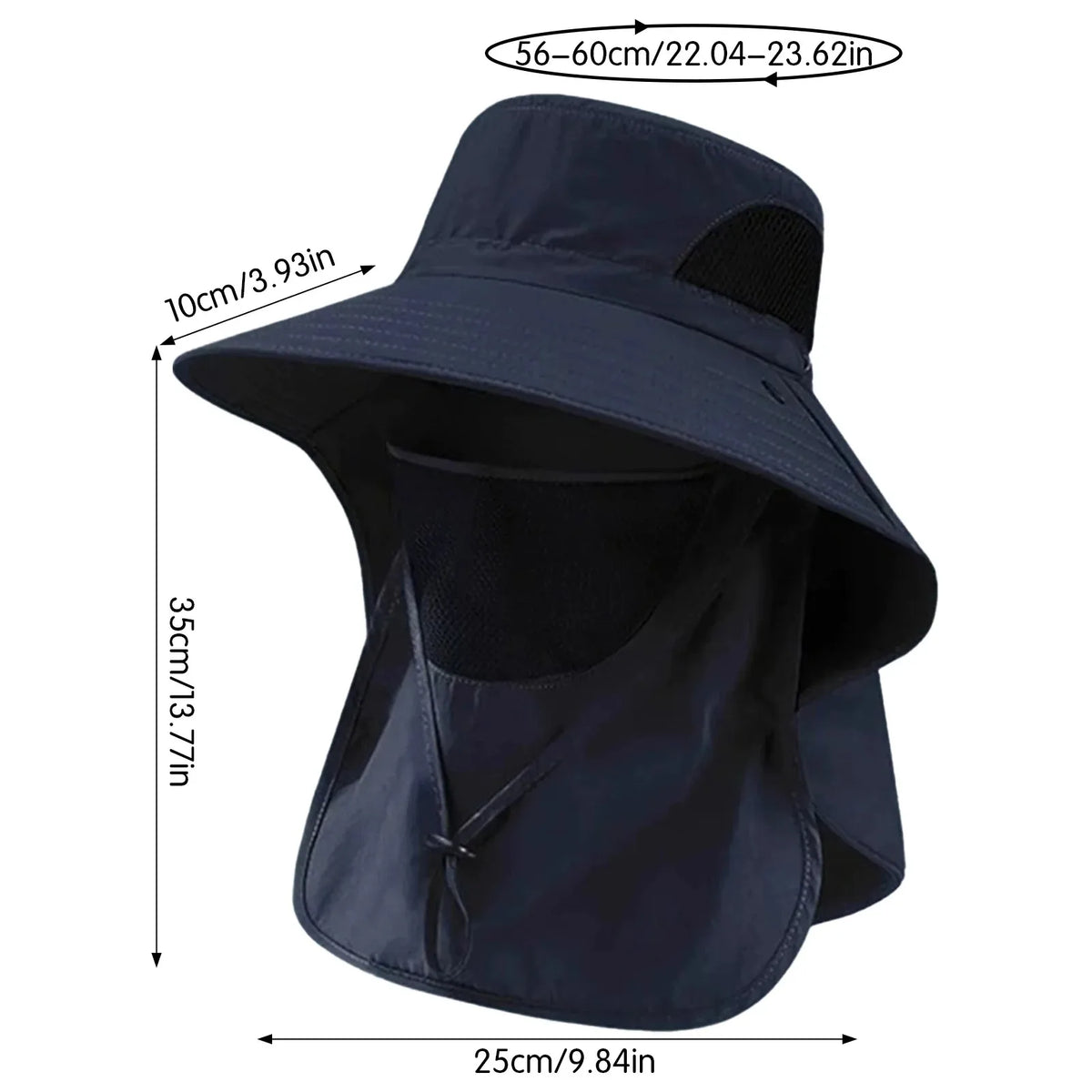 Women's Summer Bucket Hat with Neck Cover, Breathable Wide Brim UV Protection Sun Hat for Fishing Travel Beach Holiday