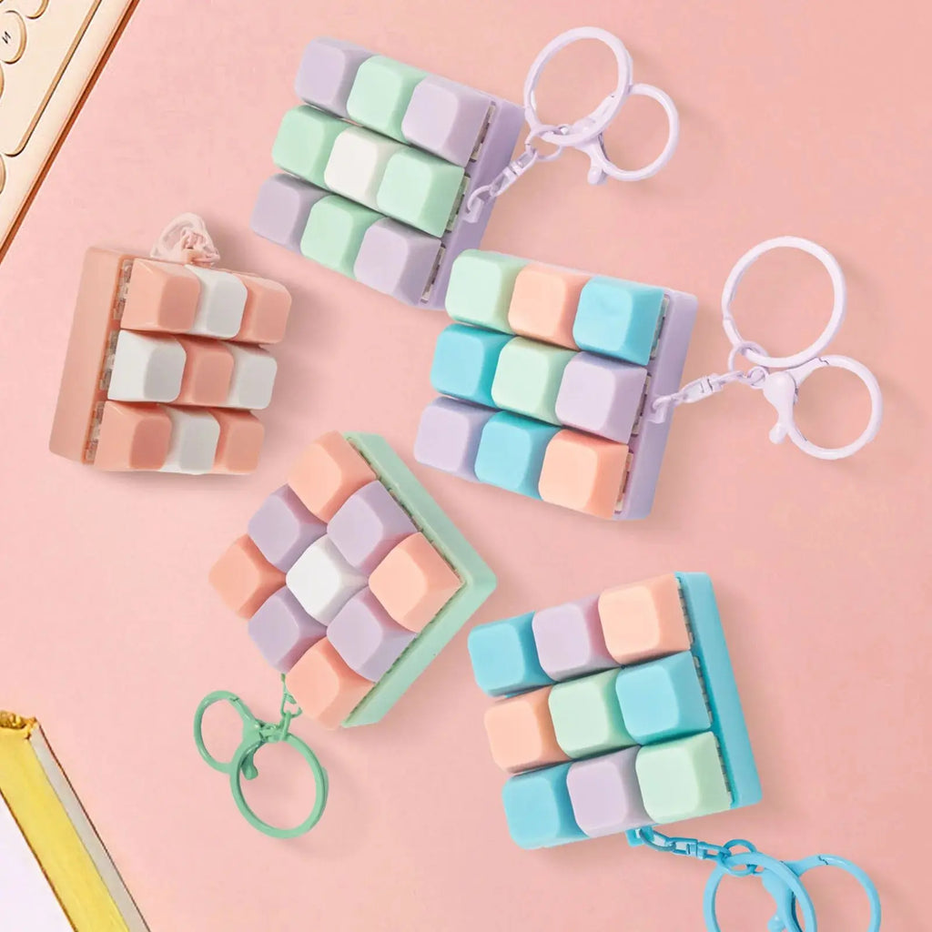 Nine-key Tetris Fingertip Pressing Key Keychain Adult Stress-relieving Finger Keyboard Game Key Chain Stress-relieving Keychain